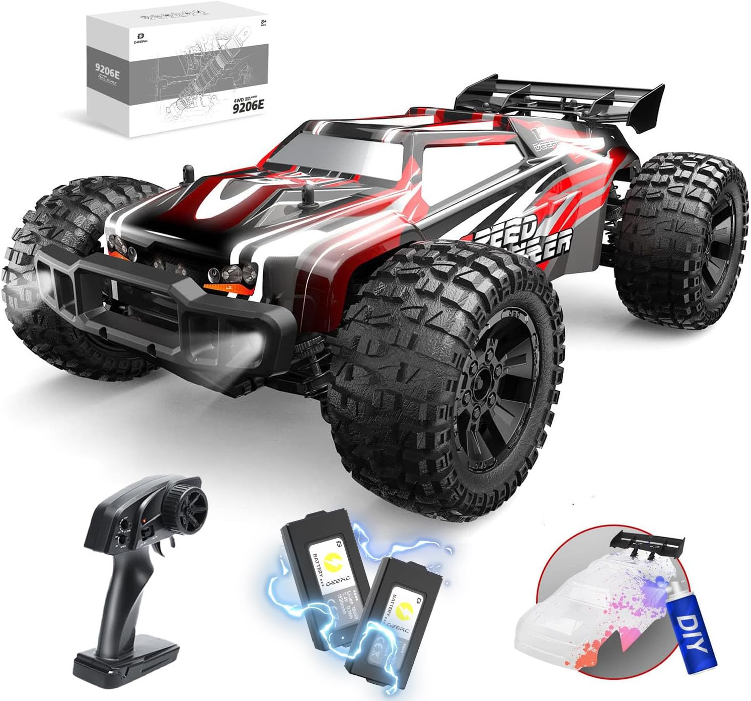 Rc Hobby Grade Monster Truck - 1:10 Maßstab Großes RC-Auto mit DIY-Zusatzkarosserie,